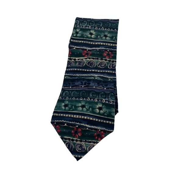 J. Garcia Silk Tie Blue Abstract Multicolor - Picture 1 of 6
